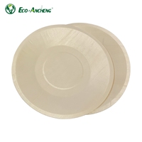 Assiettes rondes en bambou naturel modernes - Alternative écologique jetable au plastique pour le camping, la restauration et l'hôtellerie