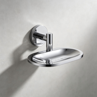 Ensemble d'accessoires de salle de bain modernes en acier inoxydable chromé, barre porte-serviettes murale, crochet, porte-brosse WC, porte-savon