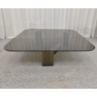 Sigma Wholesale Nouvelle conception Table basse de salon en verre avec base en métal, personnalisable en matériaux