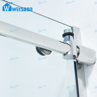 Nouveau Produit Design de Luxe Chrome Carré Verre Coulissant Acier Inoxydable Cabine de Douche de Salle de Bain Sans Cadre