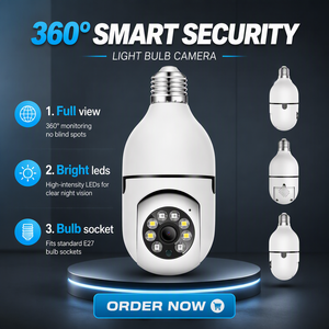 Cámara DE SEGURIDAD Pro de 3MP con <span class=keywords><strong>bombilla</strong></span> de 360 vistas, cámara CCTV Wi Fi, cámaras de vigilancia Full HD e IP para interiores, 1 unidad - Product Image 1