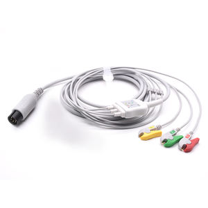 Cabo <span class=keywords><strong>ECG</strong></span> 3 chumbo AAMI IEC Grabber cabo para monitor Edan Goldway Contec <span class=keywords><strong>ECG</strong></span> SPO2 - Product Image 2