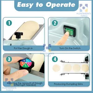Mesin pembuat kulit pangsit/Ravioli/Empanada otomatis, mesin pembungkus/pembungkus/adonan tekan kulit pangsit otomatis 60 buah/menit