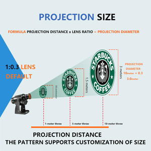 고보 프로젝터 광고용 LED 라이트사인 무료 맞춤 로고 - 벽걸이형 실외 방수 IP67 로고 프로젝션 - Product Image 4