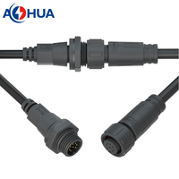 Connecteur Étanche M16 9 Broches Mâle-Femelle pour Câble de Signalisation, Montage sur Panneau, Prises Électriques PA66 CE ROHS