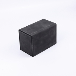Premium Wear-resistant PU Leather Deck Box Magnetic Flip Closure Foldable WS Card Box for Trading Cards Storage