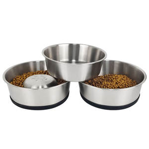 Mangkuk Anjing Stainless Steel untuk Makanan dan Air, Alas Karet Anti Selip, Tahan Karat, Mangkuk Anjing Logam Ekstra Tebal untuk Anjing Ukuran Sedang - Product Image 5