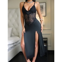 Lingerie de jeu de rôle sexy pour femme, style uniforme de secrétaire, robe longue avec fente latérale et découpes, style Pure Desire, tenue intime très séduisante