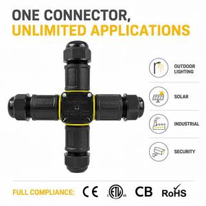 Conector Impermeable IP68 de 4 Vías con Bloque de Terminales de Conexión Rápida sin Tornillos de 2-5 Pines, Certificado ENEC CE para Conexión de Energía en Exteriores - Product Image 1