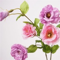 Vente en gros de fleurs artificielles de haute qualité en latex au toucher réaliste, eustoma artificiel, lisianthus artificiel pour la décoration de la maison et des mariages