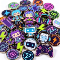 Badge personnalisé en alliage de zinc avec impression UV style dessin animé, émail souple ou dur, logo personnalisé, vente en gros