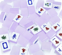 Ensemble de Mahjong de Luxe en Acrylique Transparent Vert Gelée avec Étui de Rangement en Aluminium Argenté pour 4 Joueurs, Portable, Consultation sur les Cartes d'Échecs