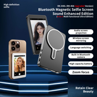 Perche à selfie magnétique en plastique RK-X40L pour vlog HD et affichage de selfie pour diffusion en direct de la caméra arrière du smartphone