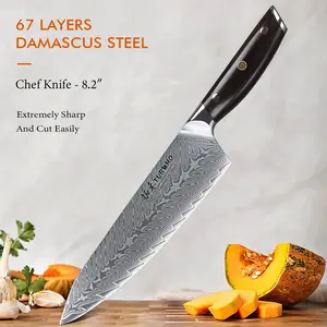 8 Inch Handmade Damascus Best Chef Knives For Japanese Kitchen Knife