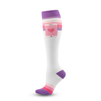 Chaussettes de sport athlétiques de haute qualité en gros, montantes, à motif animalier, de compression, pour la course et le cyclisme, avec manchette de maintien, en nylon, séchage rapide