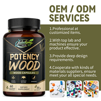 Vente en gros usine – 60 capsules de Ginseng et Ashwagandha en bois – Complément énergétique et vitalité pour adultes – Soutien aux fonctions vitales – Supplément à base de plantes pour adultes