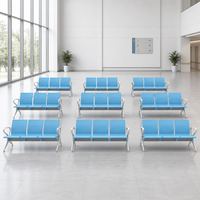 Banc d'attente moderne 3 places, durable, avec structure métallique, pour hôpital, aéroport, banque, clinique, gare