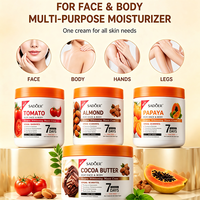 Crème hydratante pour le corps OEM 500g pour peaux sèches avec beurre de cacao, extrait de carotte, acide hyaluronique, blanchiment de la peau