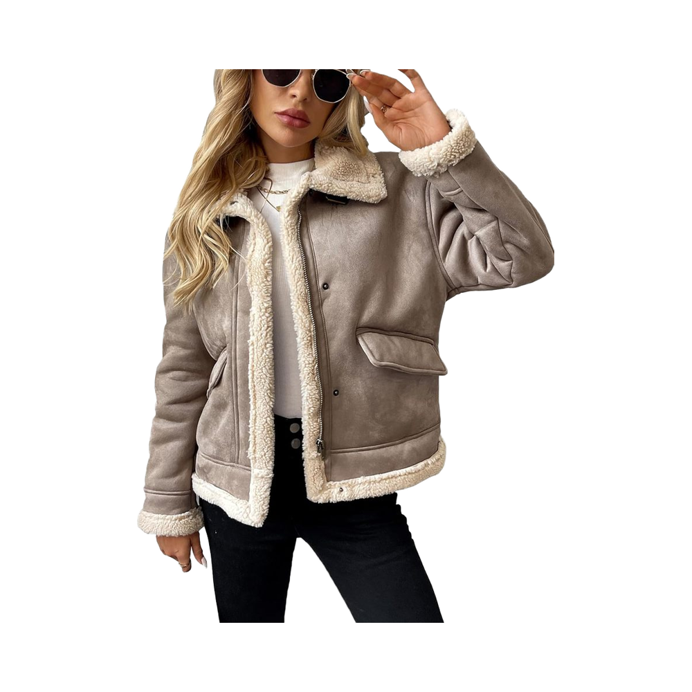 HAVEDEN Reversible Faux Leather Jacket - Winter Sherpa Shacket