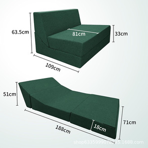 Matelas pliable en quatre parties 188 cm x 71 cm en mousse haute densité, chaise-lit pliable, tapis tatami pour usage domestique - Product Image 1