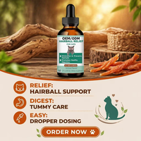Gouttes liquides anti-boules de poils pour chats 60ml Formule naturelle Favorise la digestion Élimine les boules de poils Soutient la santé de la peau et du pelage