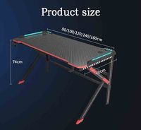 Bureau Gaming PC en Gros, Table de Course avec Lumières LED RGB, Table de Jeu pour Gamer