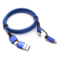 Ucuz elektronik aksesuarlar pdpd4 in 1 tip C hızlı şarj aleti kablosu 3A USB-A ve tip C tipi C hızlı şarj kablosu