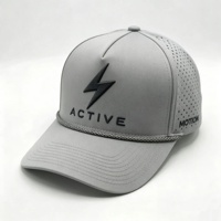 Gorra de Béisbol Personalizada con Logotipo, 5 Paneles, Estructurada, de Alto Rendimiento, con Perforaciones Láser, Impermeable, con Visera Curva, para Deportes al Aire Libre