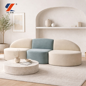 Sofá Comprimido Moderno para Sala de Estar, Mueble de Espuma de Alta Densidad con Moldeado Integrado, Sofá Minimalista de Tela en Caja - Product Image 1