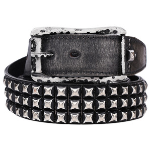 Cinturón Unisex Punk <span class=keywords><strong>de</strong></span> Estilo Americano con Hebilla Japonesa, Remaches <span class=keywords><strong>de</strong></span> Aleación, Diseño <span class=keywords><strong>de</strong></span> Cabeza <span class=keywords><strong>de</strong></span> <span class=keywords><strong>Caballero</strong></span>, Cuero Vacuno <span class=keywords><strong>de</strong></span> Primera Capa, Patrón Geométrico, Personalizado y Moderno - Product Image 5