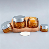 Vente chaude 1oz 2oz 8oz 100ml vide givré clair crème pour le visage baume à lèvres pot en verre conteneur avec couvercle pour cosmétique
