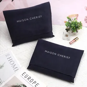 Pochette à bijoux en velours personnalisée, sac cadeau doux avec rabat, emballage élégant pour bijoux avec logo pour marque et promotion - Product Image 5