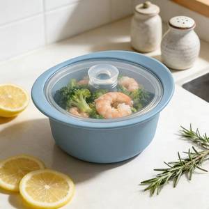 Portable Section Silicone Steamer <b>Pot</b> for <b>Vegetables</b> Meat and Rice Microwave Safe Heat Resistant Non Stick - Product Image 5