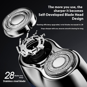 เครื่องโกนหนวดไฟฟ้าสำหรับผู้ชายเครื่องโกนหนวดไฟฟ้าแบบชาร์จไฟได้เครื่องเล็มผมกันน้ำ - Product Image 4