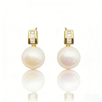 Boucles d'oreilles pendantes géométriques élégantes de style français classique en perles, de haute qualité et tendance, pour la vente en gros