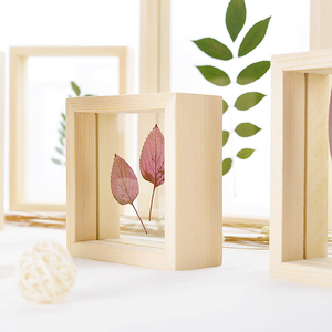 Hai mặt kính trong suốt thực vật mẫu thực vật ép hoa Khung ảnh gỗ hộp Cán Bộ En Bois Nhiều màu - Product Image 6