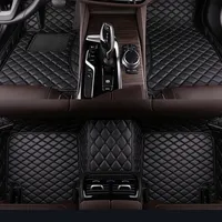 Custom Leather Car Floor Mats Carpet Cover For Hyundai Encino 2016-2019 Equus i30 2009-2021 ix35 Kona Loniq Tucson Santa Fe RIO
