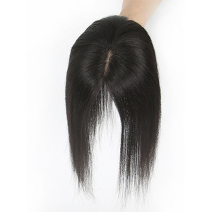 Perruque en cheveux humains Remy lisses, 100 % naturels, tissée à la main, avec trames entrelacées, grandes surfaces, pour comblement du cuir chevelu - Product Image 2