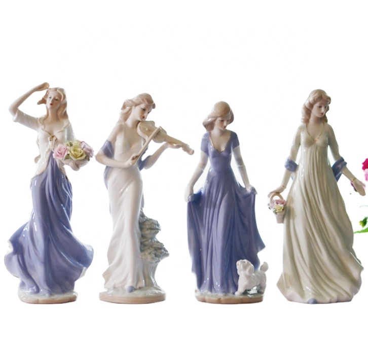 Статуэтка ручной работы, Свадебный декор, на заказ, керамическая женская статуэтка, элегантные фарфоровые красивые фигурки в западном стиле для девушек