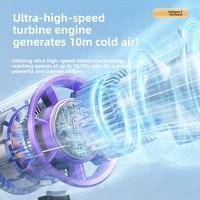 Nouveau ventilateur portable USB pliable à affichage numérique, en ABS, haute vitesse, pour réfrigération semi-conductrice transfrontalière