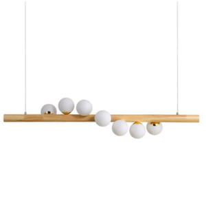 <span class=keywords><strong>Luminaire</strong></span> <span class=keywords><strong>suspendu</strong></span> <span class=keywords><strong>pour</strong></span> îlot de <span class=keywords><strong>cuisine</strong></span> Long pendentif en bois lustre rond boule de verre blanc lait <span class=keywords><strong>Luminaire</strong></span> moderne - Product Image 4