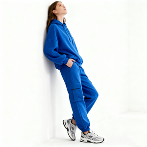 TKAN391 Venta al por mayor de alta calidad señoras Jogger 2 piezas chándal 100% ropa de algodón con impresión de logotipo personalizado servicio OEM mujeres - Product Image 2