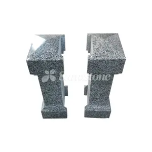 Customized American Style Black And Grey Frame Granite Nesting Headstone New Drawing Design Tombstone And Monuments