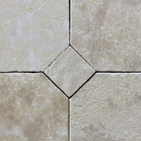 Carreaux de sol en pierre calcaire à texture naturelle Newstar pour villas, gîtes, intérieur et extérieur, mosaïque hexagonale en pierre calcaire