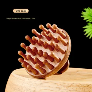 Cao cấp gỗ đàn hương massage Lược da đầu kinh tuyến nang tóc unblocking công cụ ma thuật phổ sức khỏe chăm sóc tóc lược gỗ PC - Product Image 5