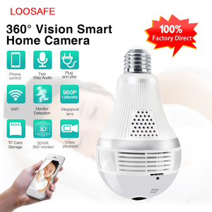 Loosafe Cámara de Seguridad Inalámbrica <span class=keywords><strong>Wifi</strong></span> con Lente de Vigilancia de 360 Grados para el Hogar, Tipo Bombilla - Product Image 2