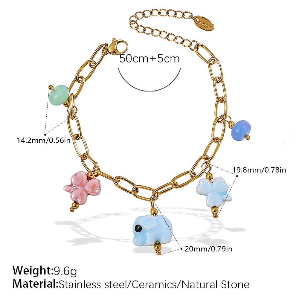 SL169CRG Pulsera de oro de cerámica de colores
