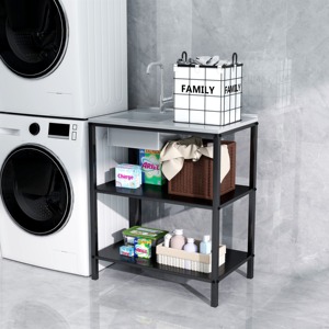 <span class=keywords><strong>Armoire</strong></span> <span class=keywords><strong>de</strong></span> <span class=keywords><strong>rangement</strong></span> extérieure moderne et durable Homniture, <span class=keywords><strong>armoire</strong></span> en métal multi-usages à trois niveaux avec évier - Product Image 2