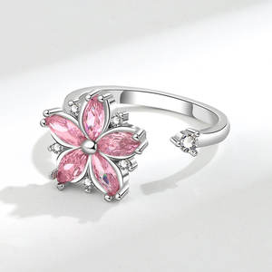 Koreaanse Mode Goud Zilver Verlovingshart Handring Roterende Natuurlijke Diamanten Ringen Vrouwen Vogel Zegelring Sieraden - Product Image 6