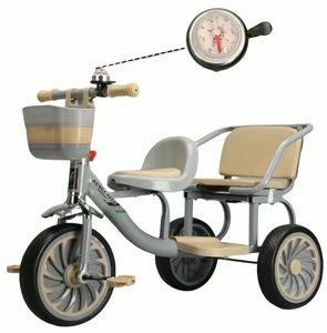 Dubbele kinderfiets met metalen frame, tweepersoons speelgoedfiets, pedaalfiets, 2-5 jaar oud, jongens en meisjes - Product Image 4